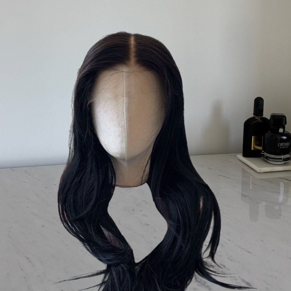 BRAND NEW Virgin Human Hair 22” 150% Glueless Lacefront Wig in Natural Black